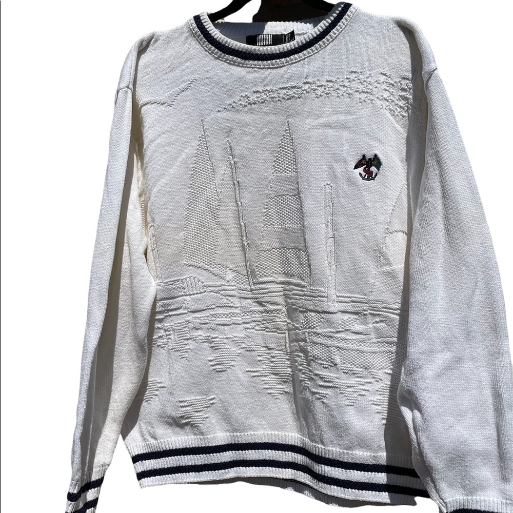Vintage expressions cotton knit sweater made in USA grandpa baggy oversized